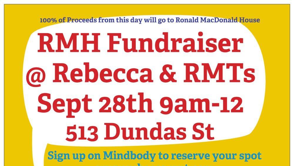 RMH Fundraiser @ Rebecca &amp; RMTs, Yoga &amp; Kids Play